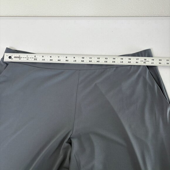 Susan Graver Every Day Liquid Knit Pull On Pants Petite XL XLP Gray Wide Leg - Picture 7 of 13